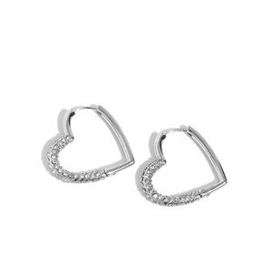 Elegant Silver Heart Earrings